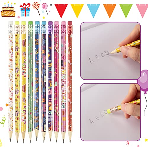 Lápices de grafito de colores Happy Birthday de 7.5 in miniatura 4