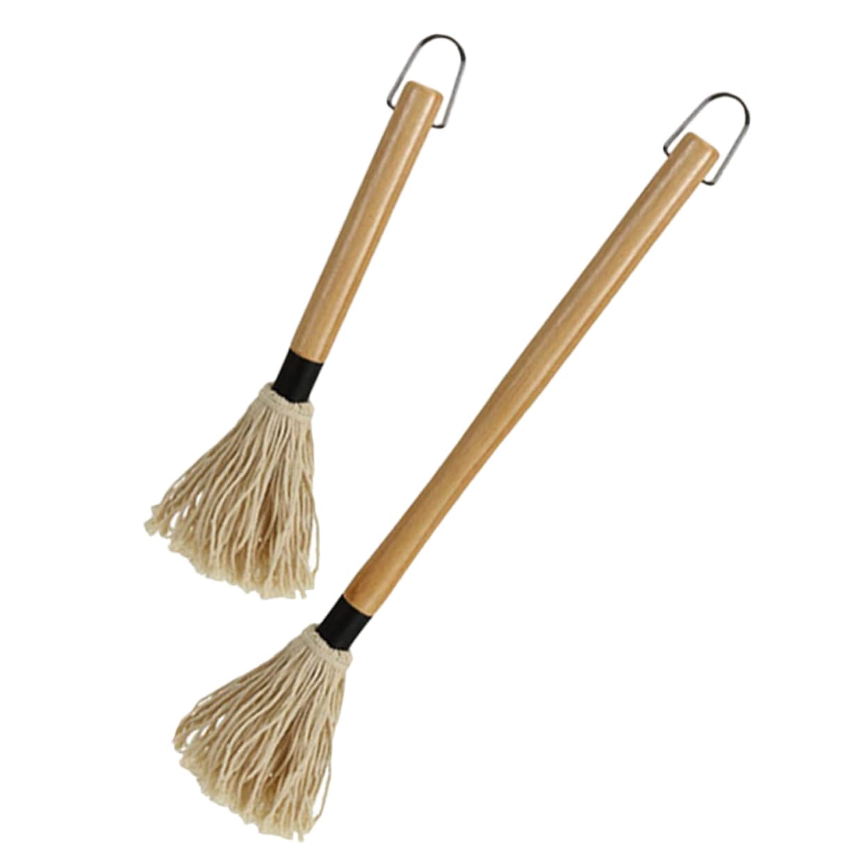 OUNONA 2Pcs Bbq Basting Mop Reusable Baking Brush with Smooth Handle for Precise Control for Grilling Roasting and Marinading Barbecue Accessories for Flavorful