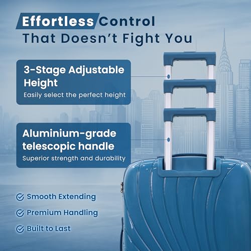 Image of AMERICAN TRAVELLER New York Trolley Bag | Durable Hard Shell | Durable Hard Shell , TSA Type Lock , Spinner Trolley Luggage, 360 Disc Spinner Wheels
