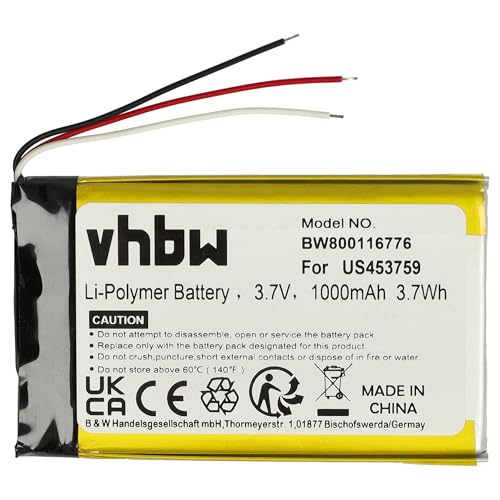 Batteria compatibile ad alta potenza | Capacità: 1000 mAh | Tensione: 3,7 V | Energia: 3,7 Wh | Tipo di cella: Li-Poly