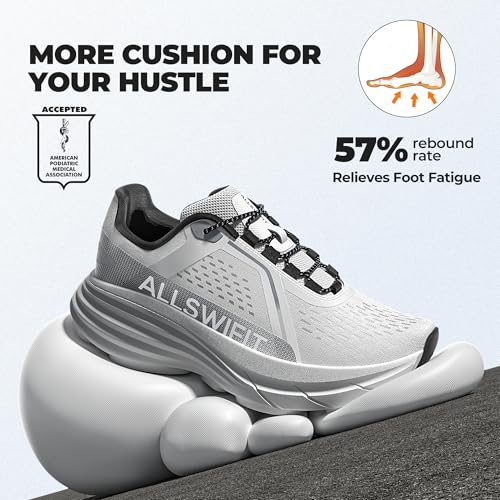 Image of ALLSWIFIT Women's Cushioning Walking Shoes Lightweight Non-Slip Breathable Comfortable Workout Tennis Running Jogging Gym Athletic ActiveAiry Fashion Sneakers