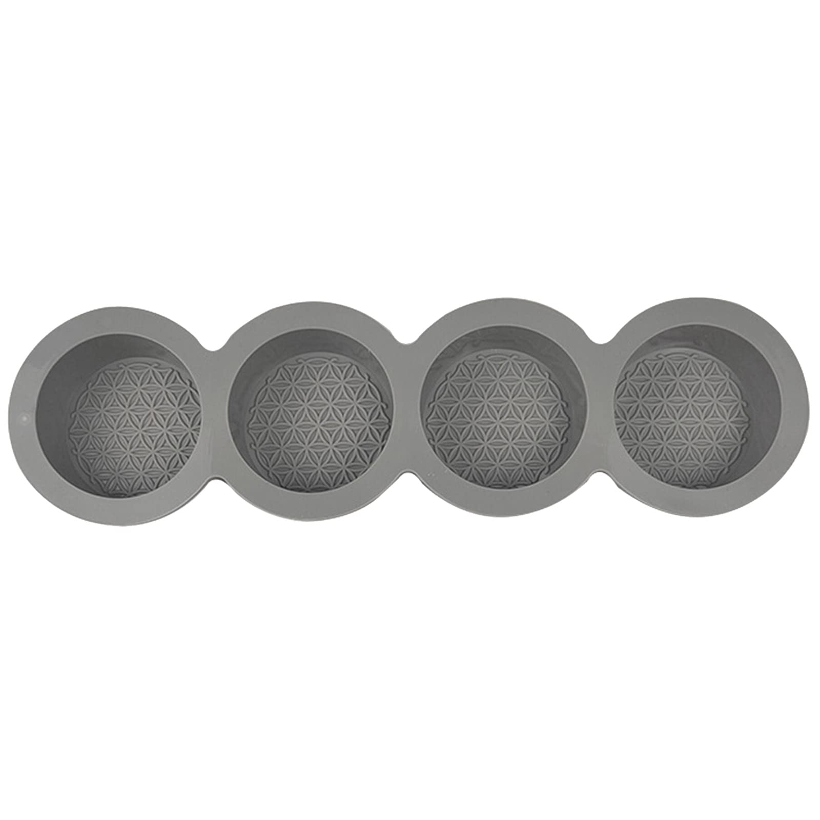 MALSSE 4 Holes Mid-Autumn Festival Mold Household Ice Cream Pastry Stamper Baking Appliances Silicone Molds for Resin Soap Candles Shapes Baking Resin Casting Food Grade