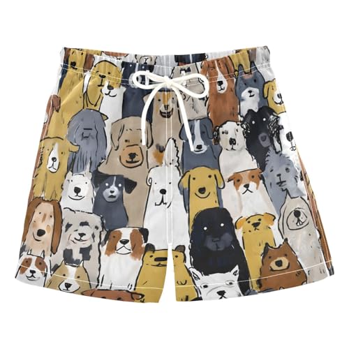Boys Swim Trunks Dogs Doodle Toddler Swim Shorts Beach Board Shorts Swimsuit