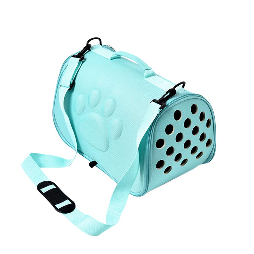 Trasportino a tracolla per animali domestici, portatile, per gatti, borsa da viaggio traspirante per cani (M, verde)