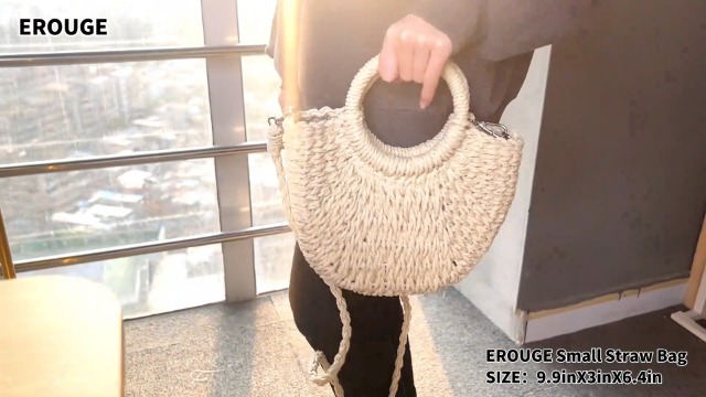 Bolso de Playa Rattan de Mano Hecho a Mano miniatura 7