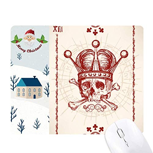 Tapis de souris poker la couronne carte rouge avec design de squelette pour joueur