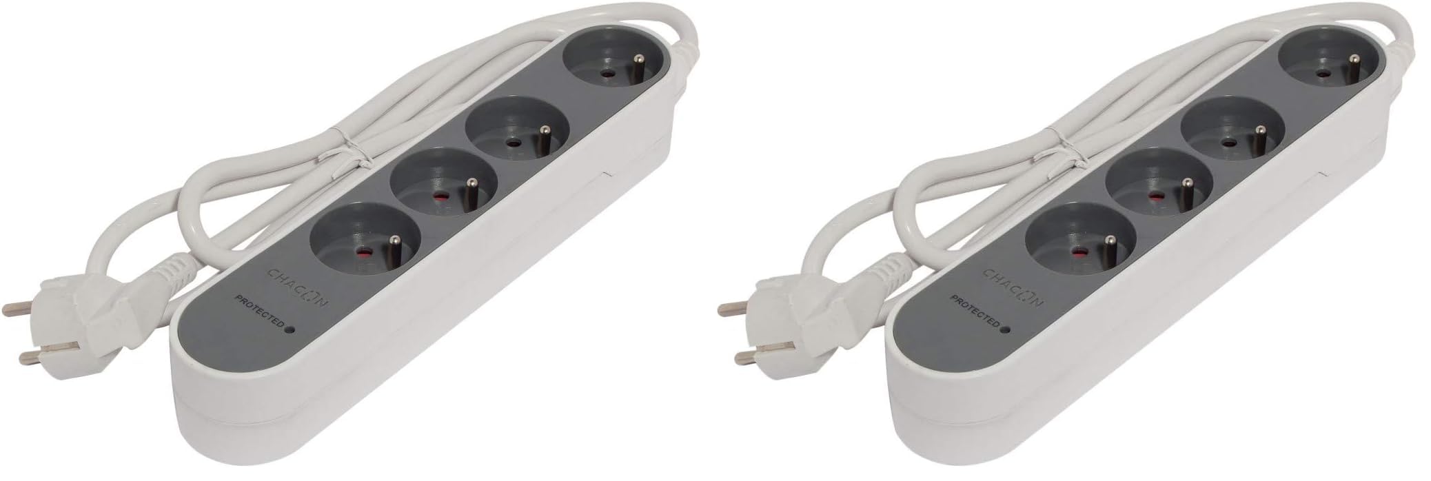 Bloc multiprise Chacon Gris 4x16A avec câble 3m pour étendre vos branchements au quotidien
