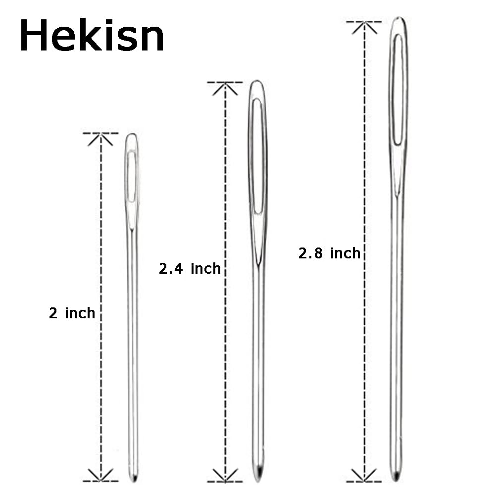 Hekisn - Agujas de tejer de acero inoxidable de gran calidad, 6 agujas de tejer de hilo de acero inoxidable, agujas de coser, agujas de tejer