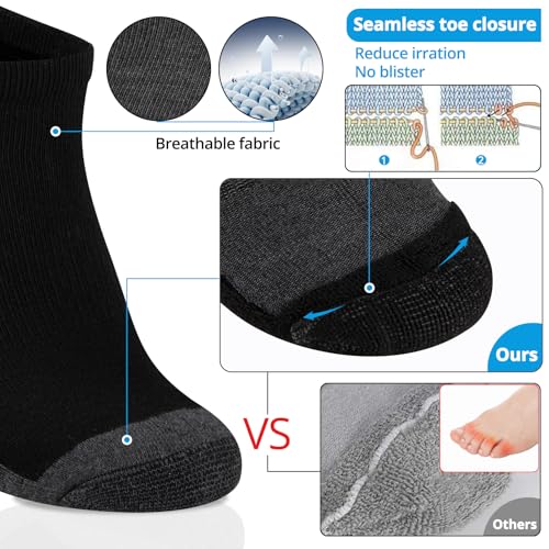 Image of COOVAN 10 Pairs Mens Ankle Socks Men 10 Pack Low Cut Comfort Cushion Casual Socks