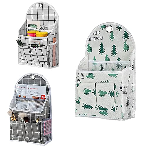 Sunfry Mur Pendaison Espace de Rangement Sac Poche de Rangement à Suspendre Pendaison Poche Organisateur 3 Poches étanches à Suspendre avec 3 Crochets pour Chambre à Coucher, Salle de Bain et Cuisine Cover
