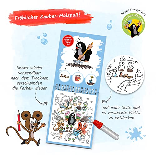 Trötsch Der kleine Maulwurf Zaubermalspaß mit Wasserstift Malblock: Zauberstift Malspaß Wasser Farben Ausmalblock Der kleine Maulwurf Zaubermalblock ... Malblock mit nachfüllbarem Wassermalstift