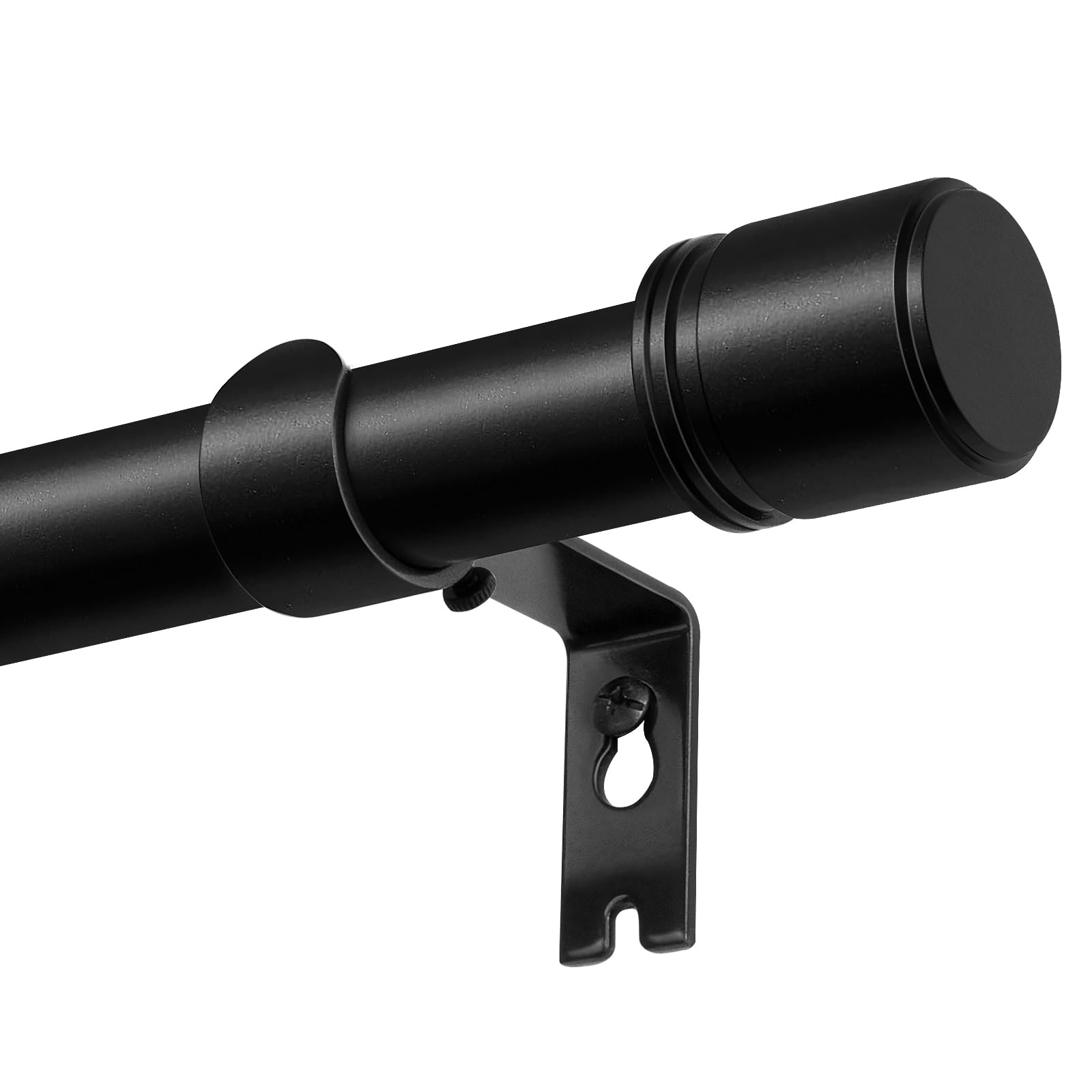 Photo 1 of HOTOZON Curtain Rods for Windows 32 to 120 Inches, 1" Dameter, Black