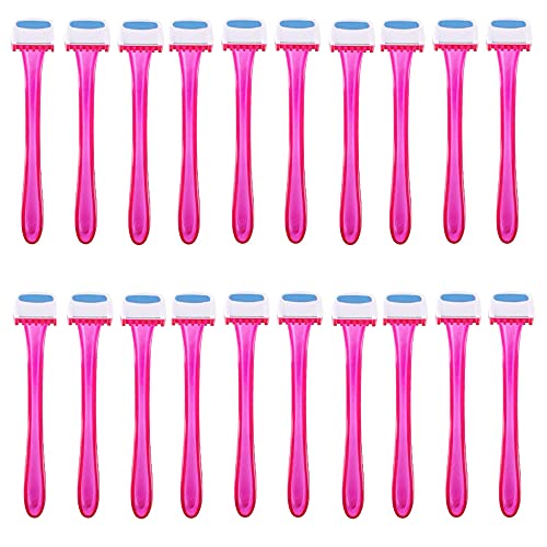 Gtian 20 Pieces Women's Razor Bikini Trimmer Durable Travel Accessories Personal Shaver Pubic Hair Removal Beauty Razor Handle Razor For Body Cosmetic Tool, Set Of 20 #TOP1