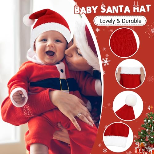 American Trends Unisex Infant Santa Hat - Christmas Winter Knitted Beanie for Babies3