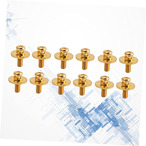 10 piezas de tornillos dorados para montaje de orejas de batería con arandelas, repuestos duraderos y ligeros para abrazaderas de batería miniatura 6