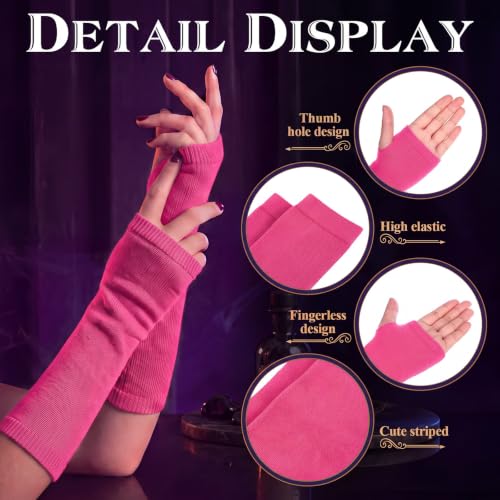 Image of Geyoga Arm Warmers Leg Warmers Striped Thigh High Socks Fingerless Gloves Stockings Christmas Halloween