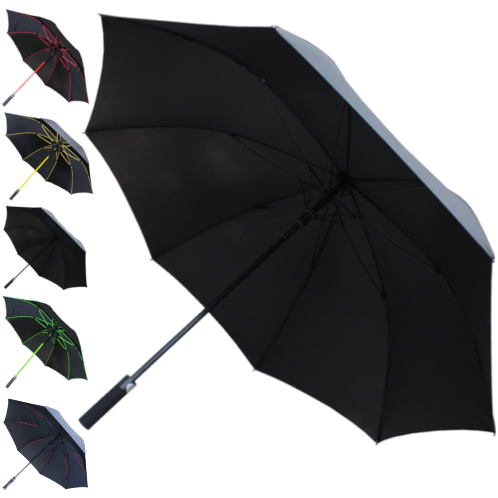 COLLAR AND CUFFS LONDON - Wiatroszczelny parasol golfowy 60 km/h - bardzo mocny - StormDefender Jumbo - wzmocniona rama z włókna szklanego - dla 1 lub 2 osób - automatyczne otwieranie - antypoślizgowy | Odporny na deszcz - najlepszy rozmiar - wzmocniona r