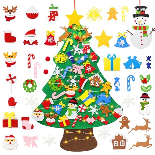 Idota 98cm Filz Weihnachtsbaum, DIY Filz Tannenbaum Kinder mit 40...