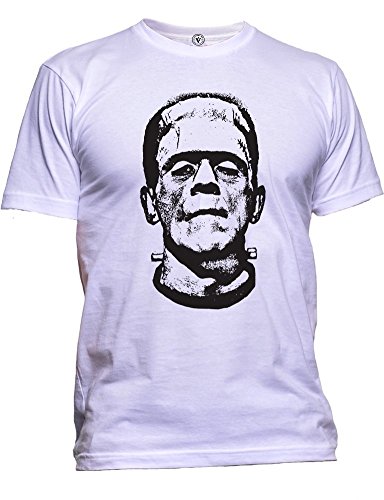 Victory Ink Mens Frankenstein Horror Movie Scary Monster Halloween Costume Party T-Shirt (XL White)