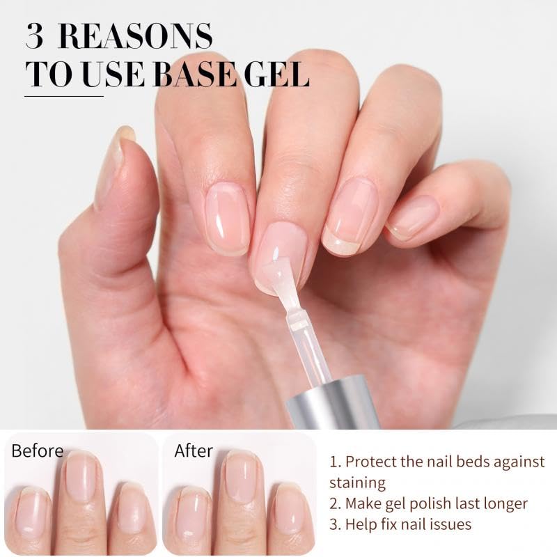 Born Pretty Base e top coat semipermanente e primer per unghie | Set di top coat semipermanente per unghie lucido senza necessità di pulizia, base gel e primer per unghie