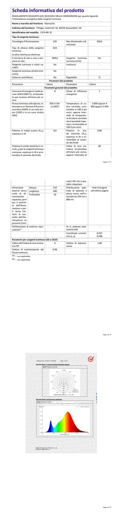Lampada Da Parete MantoLite LED - Dimmerabile, Regolabile, Per Quadri E Specchi, 40cm - Foto 4