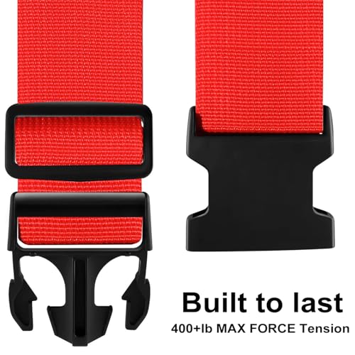 Image of Luggage Straps for Suitcases TSA Approved-2 Pack Bright Personalized Luggage Belt Strap for Suitcase /Carry On Bag Luggage Accessories for Travel (Red)