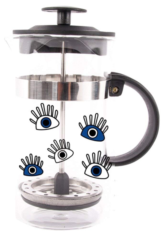 Biggdesign My Eyes On You French Press, Stainless Steel Cover, Borosilicate Glass,350 Ml