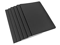 Vista 1 de 6 cuadernos de viaje encuadernados con hilo, cuaderno de notas tamaño A5 (8.3 x 5.5 pulgadas) y 30 hojas (A5 (páginas en blanco), cubierta negra)
