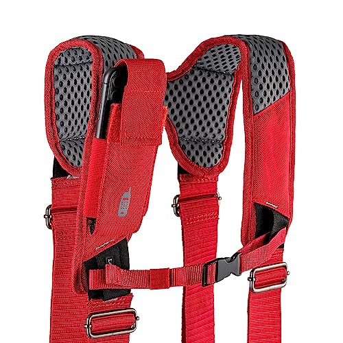 Bucket Boss Leather Hyrbid Tool Belt With Suspenders In Red, 55505-Rd #TOP7