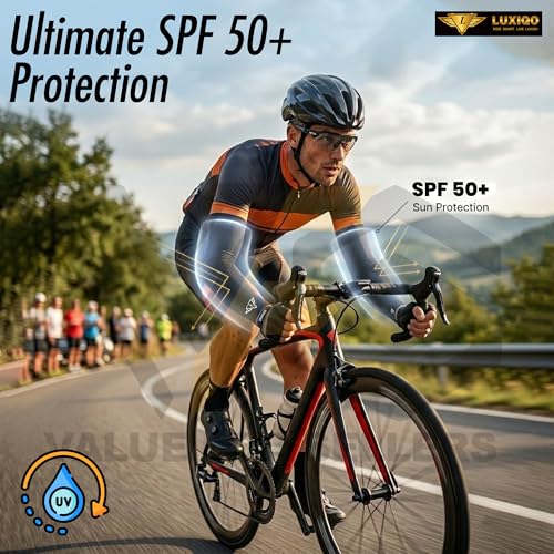 Image of Osmo Fibre Arm Sleeves - SPF 50+ UV Protection, Ultra-Soft Cooling Compression Fabric, Breathable & Odour-Resistant Sun Sleeves | Running, Cycling, Gym & Outdoor Sports