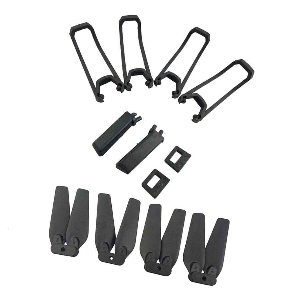 MagiDeal Set Hélice & Protection & Train D'atterrissage pour E58 S168 JY019 RC Drone