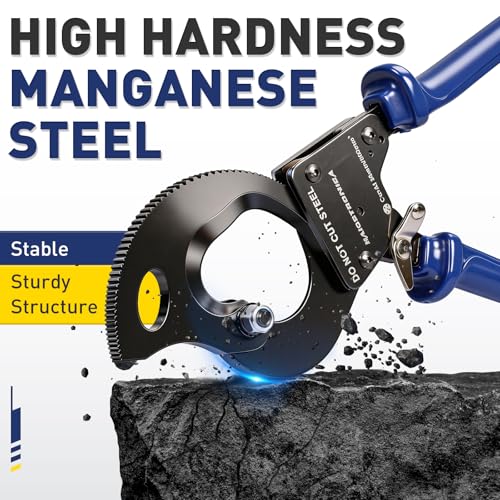 Image of haisstronica Ratchet Cable Cutters,Heavy Duty Wire Cutters for Cutting Electrical Copper & Aluminum Cable Wire Up to 300mm(600 Kcmil)