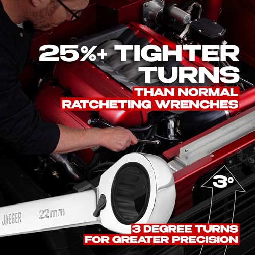 Image of Jaeger 22 mm Reversible Ratchet Wrench, 15 Offset, 12-Pt, Metric
