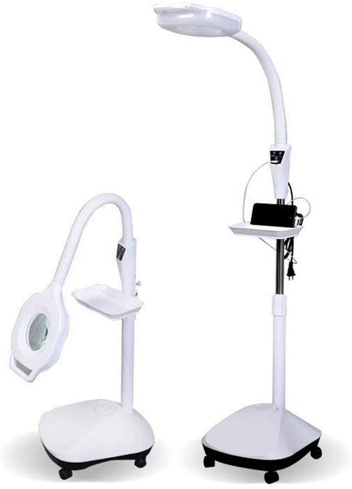 Aioneer 20X Magnifier Lamp, Floor Standing Lamp Light Magnifying Glass, Height Adjustable For Reading, Beauty, Manicure, Tattoo, Salon, Crafts