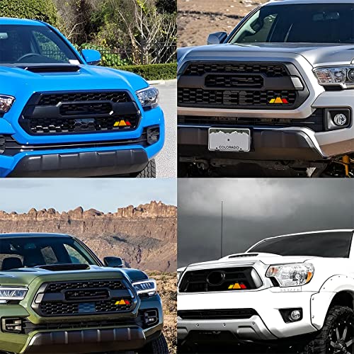 Aicel Tri-Color Grille Emblem For Car, 3 Color Snow Mountain Sticker Decoration, Triangle Badge Decal For Auto Bumper, Automotive Exterior Accessories, Universal Fit For Tacoma/4Runner/Tundra (Orange) #TOP4