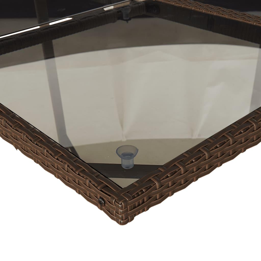 Homgoday Juego de muebles de jardín con cojín de 17 piezas, mesa de jardín con silla, muebles de balcón, muebles de jardín, mesa con tablero de cristal, conjunto de asientos para jardín, terraza