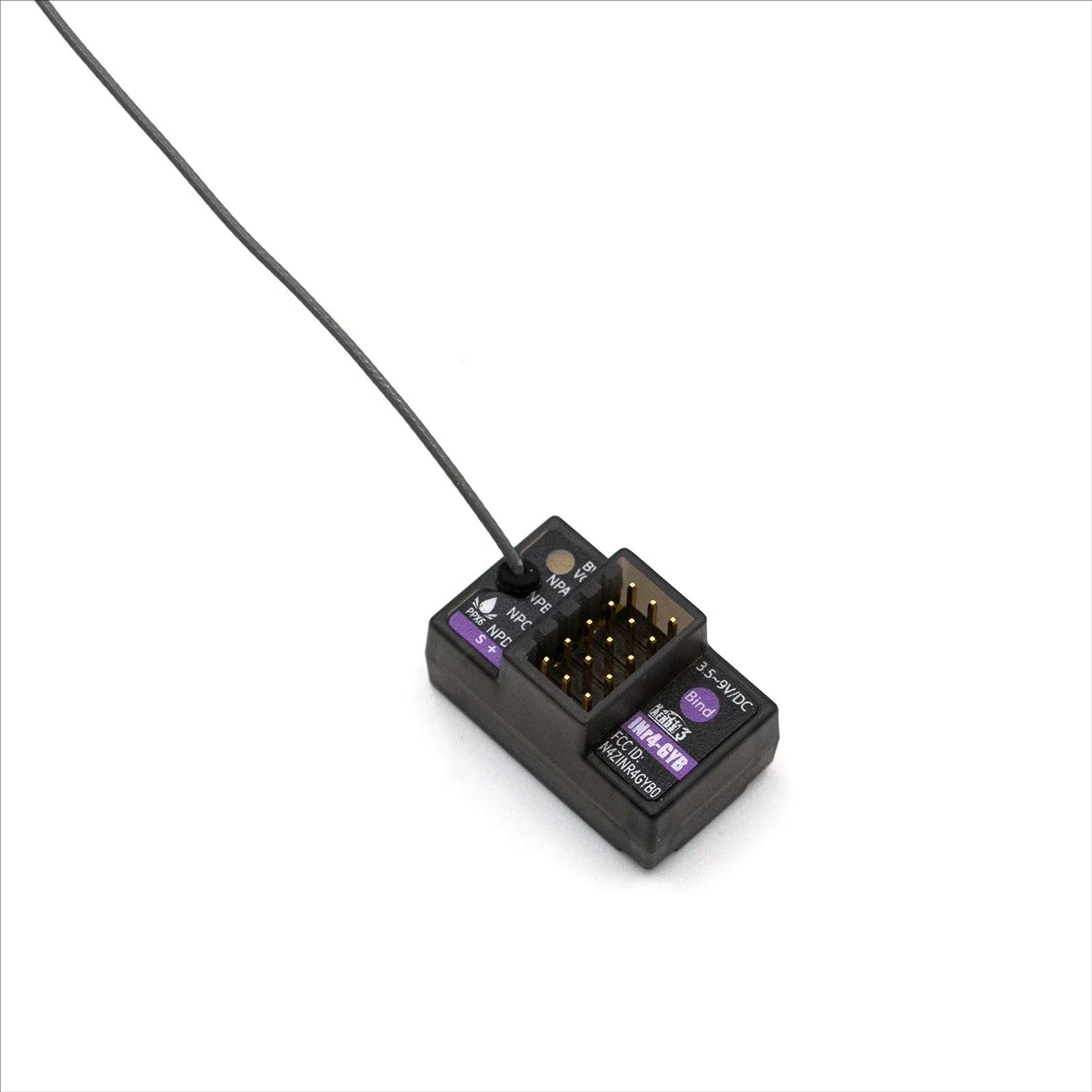 FS INr4-GYB - Mini receptor de 4 canales de 2.4 GHz, función de giroscopio incorporada, PWM/PPM/i-Bus/S.Bus/i-bus2 compatible con AFHDS3 Flysky NB4 Noble Lite Noble Pro RC Car Boat Transmitter Remote