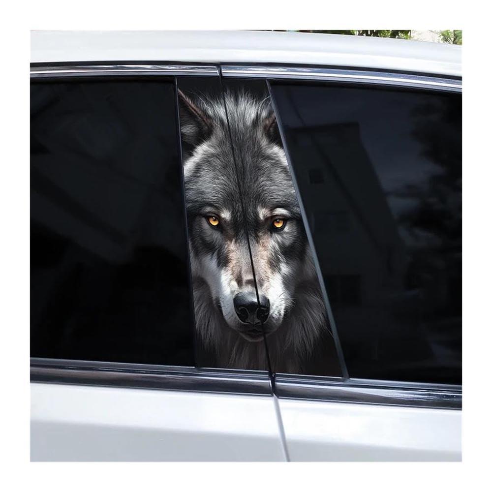 Body Parts 2pcs Car B-Pillar Decals Wolf Eyes Animal Auto Center Pillar Waterproof Sticker(K)