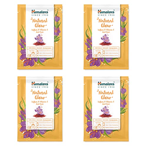Himalaya Natural glow saffron & vitamin C – Sheet mask pack 4 units