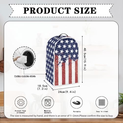 Image of Talayituse Star American Flag Print Blender Dust Cover, 4th of July Fingerprint Protection Cover for Stand Mixer or Coffee Machine, Home Kitchen Appliance Covers for Stain Dust Resistant Supplies