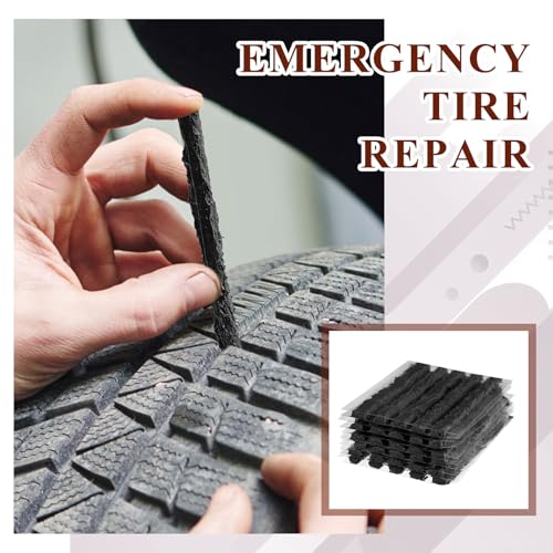 Image of 300 Pcs Tire Plugs, 4 inch x1 /4 inch Rubber Tire Plug Repair Kit for Tubeless Off-Road Tires Car, RV, SUV, ATV, Motorcycle, Truck, Tractor (Black and Red)