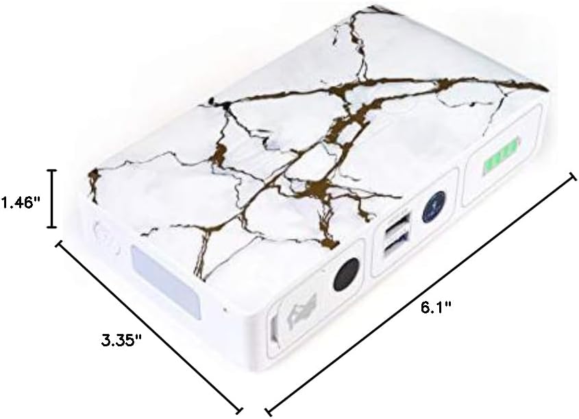 HALO Bolt Compact Portable Car Jump Starter - Car Battery Jump Starter with 2 USB Ports to Charger Devices, Portable Car Charger - Gold Marble