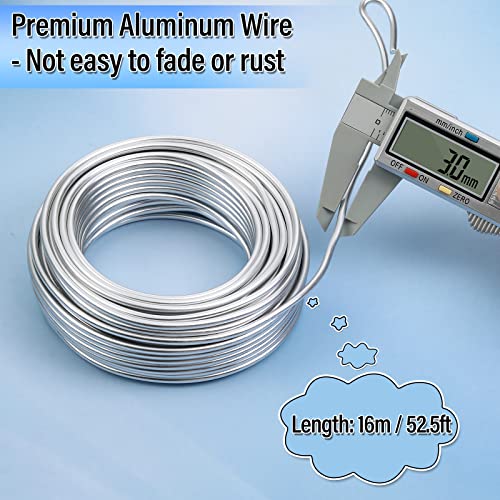 3mm craft wire for sculpting 52 ft aluminum bendable thick metal for bonsai trees floral armature weaving wrapping clay models dolls diy jewelry making 9 gauge thickness