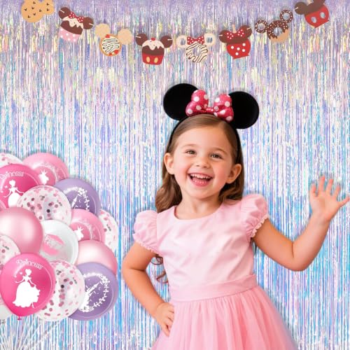 Image of Iridescent Party Decorations Fringe Backdrop, Sparkling Holographic Foil Fringe Tinsel Curtains for Frozen Mermaid Birthday Party Decor - 3.28x6.56ft 2 Packs