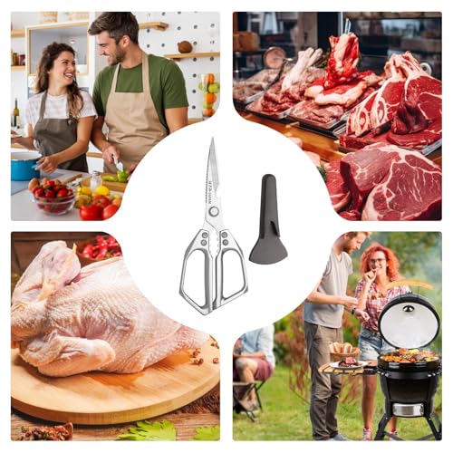 Tijeras de aves de cocina multifuncionales indispensables para trocear carne y mariscos 5