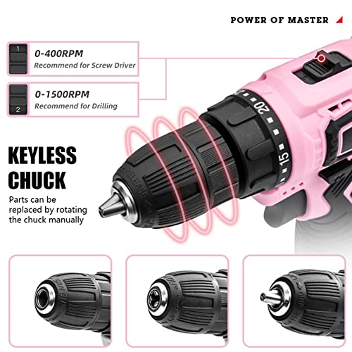 Haofy Akkuschrauber, Wiederaufladbare 12 V Bohrmaschine mit Ladegerät, Kompaktes Bohrschrauber Set mit Werkzeug… – Bild 4