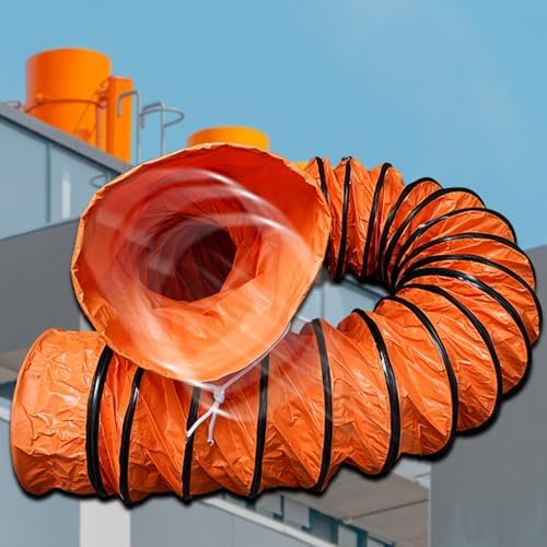 Industrial 16ft PVC Flexible Duct Hosing for 8 10 12 14 16 18 20 22 24 28 30 22 36 Inch Exhaust Fan, Factories/Residential Construction/Attic Exhaust Hose(Dia 16\ 