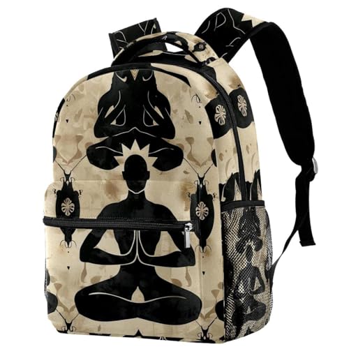 Sac à dos noir yoga enfants grand sac école ado livre primaire junior multicolore taille unique