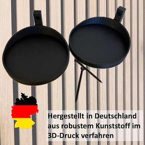 js3dmanufaktur 2 Stück Pflanzentablett Pflanzenhalter Pflanzenring Blumentopf Pflanze für Wand Akustikpaneele Akustikpanel