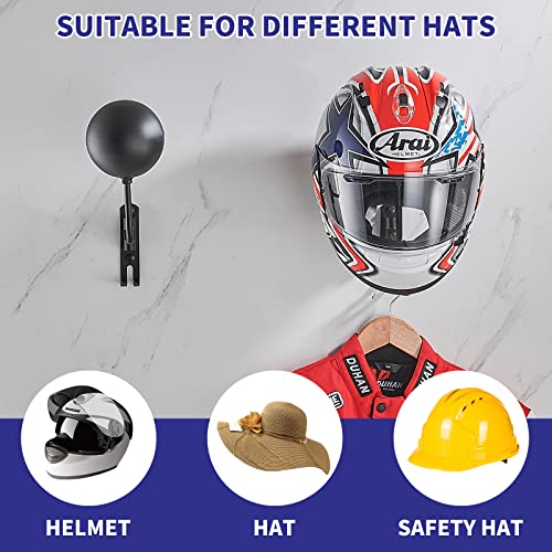 Motorcycle Helmet Rack, Helmet Holder Wall Mount Helmet Stand 180 Degree Rotation Metal With Hooks, Motorcycle Accessories Helmet Hanger For Coats, Caps, Football Baseball And Rugby Helmet Accessories #TOP1